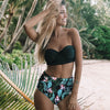 Image of High Waist Swimsuit 2019 Black White Striped Bikinis Women Bandage Top Push Up Swimwear Female Bathing Suits Beach Wear Biquini