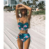 Image of High Waist Swimwear 2019 New Leaf Print Bikinis Women Swimsuit Vintage Retro Bathing Suit Halter Biquini Maillot de bain femme