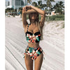 Image of High Waist Swimwear 2019 New Leaf Print Bikinis Women Swimsuit Vintage Retro Bathing Suit Halter Biquini Maillot de bain femme