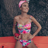 Image of High Waist Swimwear 2019 New Leaf Print Bikinis Women Swimsuit Vintage Retro Bathing Suit Halter Biquini Maillot de bain femme