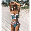 Image of High Waist Swimwear 2019 New Leaf Print Bikinis Women Swimsuit Vintage Retro Bathing Suit Halter Biquini Maillot de bain femme