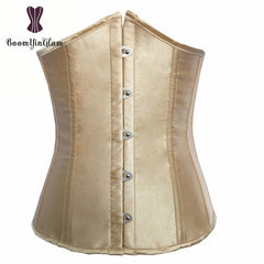 High quality metal busk clips wholesale underbust waist corset slimming waist cinchers lacing bondage satin corsets 28335#