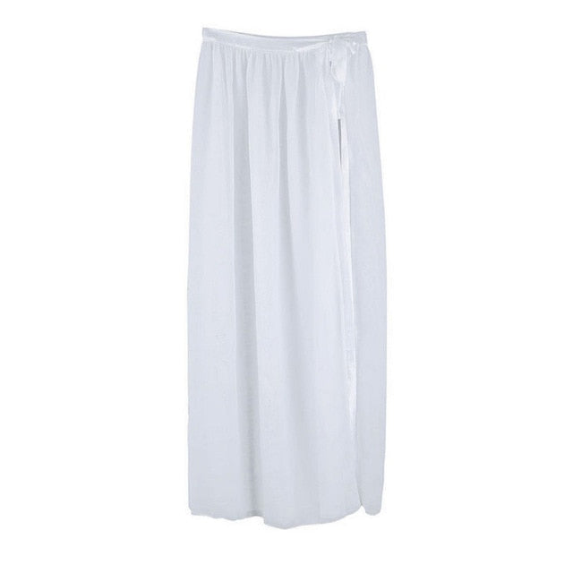 Hirigin 2019 Cover Up Beach Women Dress Bikini Cover Ups Pure Candy Color Bathing Suit Women Swimsuit Beachwear Wrap Mesh Skirt