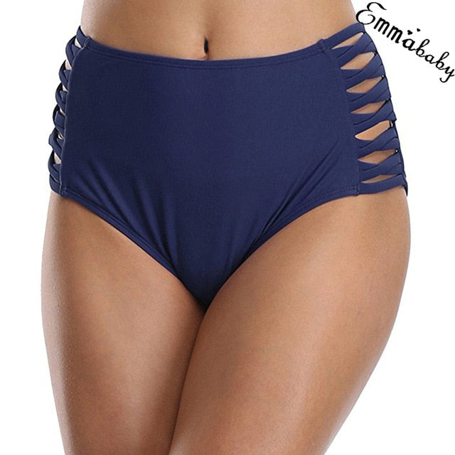 Hirigin Sexy Women Swimwear Shorts High Waist Bikini Bottom 2019 New Hollow Out Plus Size Swimsuit Women Bathing Suit Shorts