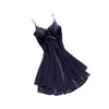 Image of Hot Lingerie Women Satin Nightgown Sexy Lace Sleepwear Strap Plus Size Ladies Silk Deep V Neck Nightwear Sleep Wear Night Gown