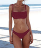 Image of Hot Sexy Bikini Set Two Piece Swimsuit Bikinis Swimwear Women Solid Biquini Popular Female Swimming Suit Beachwear Bathing Suit