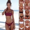 Image of Hot Sexy Bikini Set Two Piece Swimsuit Bikinis Swimwear Women Solid Biquini Popular Female Swimming Suit Beachwear Bathing Suit