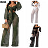 Image of IASKY 2019 New hollow out cover ups sexy women off shoulder Top+beach pants bikini swimwear swimsuit cover up beachwear 2PCS/SET