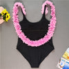 Image of Imayio One piece swimsuit women sex Halter Solid bathing suit 3colors  ruffle swimwear 2019 free shipping