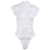 Image of InstaHot Mesh Lace Bodysuit Women Sexy Backless Lace Up Sleeveless Rompers Party Club Ruffles Black White Slim Bodysuit 2019 New