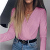 Image of InstaHot Sexy Long Sleeve V Neck Bodysuit for Women 2019 Summer New Fashion Green Textured Shirts Button Tops Elegant Playsuits