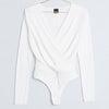 Image of InstaHot Sexy Long Sleeve V Neck Bodysuit for Women 2019 Summer New Fashion Green Textured Shirts Button Tops Elegant Playsuits