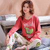 Image of JULY'S SONG Women Pajamas Set Spring Autumn New Thin Cartoon Printed Long Sleeve Cute Sleepwear Casual Homewear Female Pyjamas