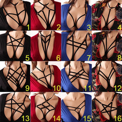 Jartiyer Sexy Ladies Women Body Harness Bra Fetish Chest Bondage Lingerie Erotic Cage Bra Gothic Garter Sword Belt Suspenders