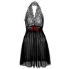 Image of Joineles Sexy Exotic Plus Size Women See Through Babydoll Black Halter Female Lace Sleepwear Lingerie Women 6XL Babydoll Dress