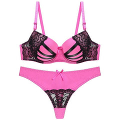 Julexy New 2019 Bra Brief Set Sexy Thongs Women Bra Set Push Up Lace Underwear Set  Intimate Plus Size Bra Panty Set