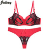 Image of Julexy New 2019 Bra Brief Set Sexy Thongs Women Bra Set Push Up Lace Underwear Set  Intimate Plus Size Bra Panty Set