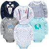 Image of Kavkas New Baby Boys Bodysuit 6 PCS 3 PCS Long Sleeve Cotton Baby Boy Girl Clothes 0-3 months Newborn body bebe Clothing