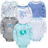 Image of Kavkas New Baby Boys Bodysuit 6 PCS 3 PCS Long Sleeve Cotton Baby Boy Girl Clothes 0-3 months Newborn body bebe Clothing