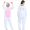 Image of Kigurumi Rabbit Pajamas Adults Stitch Onesie Women Pink Panther Pijama Mono Mujer Anime Lingerie Romper Unicorn Dinosaur Lemur