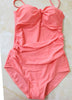 Image of Korean New Women Sexy One Piece Swimsuit body suit Underwire&Padded printing Adjustable shoulder Strap Ruched Slim Bathing suit