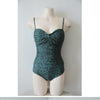 Image of Korean New Women Sexy One Piece Swimsuit body suit Underwire&Padded printing Adjustable shoulder Strap Ruched Slim Bathing suit