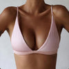 Image of LASPERAL Sexy Women Cute Girl Set Push Up U Ultrathin Padded Bandage Bikini Top Swimwear 2019 Swimsuit Solid Beachwear Top Bra