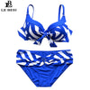Image of LEBESI 2017 Summer New Striped Swimwear Big Plus Size Bikini DEFG Cup High Waist Push Up Sexy Female Underwire Woman Swimsuit
