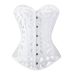 Lace Corset Sexy Bustier Mesh Corselet Summer Underwear Clothing Black White Lingerie G-string Slimming Party Outfits S-2XL