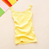 Image of Ladies Slim Vest Top Women Clothes Breathable Knitted Tank Top Classic Undershirt Round Neck Lace Straps Black Shirt