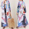 Image of Leaves Print Bikini Beach Cover up Tunics for Beach Long Kaftan Bikini Cover up Robe de Plage Sarong Beach Swimsuit cover-ups