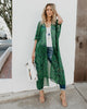 Image of Leaves Print Bikini Beach Cover up Tunics for Beach Long Kaftan Bikini Cover up Robe de Plage Sarong Beach Swimsuit cover-ups