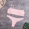 Image of Lefeel Solid Bikini Set Women Sexy Brazilian Swimsuit Bikinis Summer Tube Top Swimwear Low Waist Bathing Suit Female Biquini