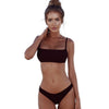 Image of Lefeel Solid Bikini Set Women Sexy Brazilian Swimsuit Bikinis Summer Tube Top Swimwear Low Waist Bathing Suit Female Biquini