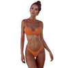 Image of Lefeel Solid Bikini Set Women Sexy Brazilian Swimsuit Bikinis Summer Tube Top Swimwear Low Waist Bathing Suit Female Biquini