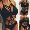 Image of Lingerie Sexy Bra Women Bandage Lace Bralette Bustier Crop Tops Sheer Unpadded Bra Sets Bras Women Brief Sets lenceria 661BRS10