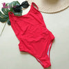 Image of Lurehooker Sexy Halter One Piece Swimsuit Solid Thong Bodysuits Swimwear Wire Free Beach Bathing Suit Swimwears Women Push Up