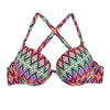 Image of M&M Lady Sexy Cross Halter Brazilian Bikini Top Push Up Swim Bra Solid Print Swimwear Girl Swimsuit Sport Beach Bathing SuitT605