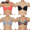 Image of M&M Lady Sexy Cross Halter Brazilian Bikini Top Push Up Swim Bra Solid Print Swimwear Girl Swimsuit Sport Beach Bathing SuitT605