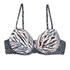 Image of M&M Women Bikini Top Ruched Print Sexy Swimsuit Tops Underwire Micro Bikini Adjustable Straps Women Push Up Girls Swimwear T602