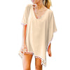 Image of MUQGEW Summer Women Swimsuit Bikini Cover Up Sexy Beach Cover Ups Chiffon Tassels Dress Elegant  Beach Bathing Suit tunic kaft