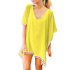 Image of MUQGEW Summer Women Swimsuit Bikini Cover Up Sexy Beach Cover Ups Chiffon Tassels Dress Elegant  Beach Bathing Suit tunic kaft
