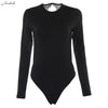 Image of Macheda Sexy Backless Lace Patchwork Bodysuit Black O Neck Long Sleeve Slim Women Bodysuits Skinny Party Bodysuit 2018 New