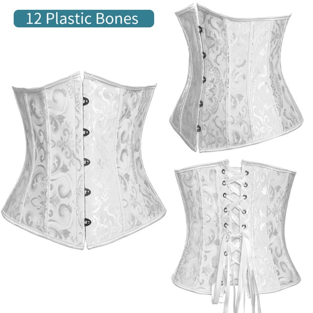 Miss Moly Gothic Underbust Sexy Corset and Waist Cincher Bustiers Top Workout Body Shaper Belt Plus Size Lingerie Corselet S-6XL