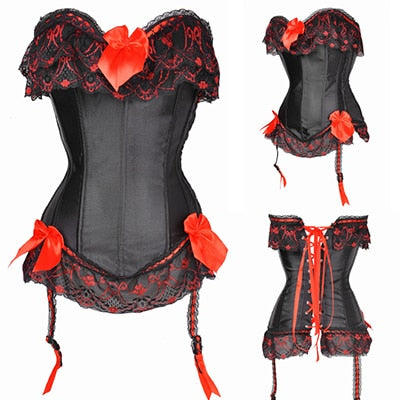 Miss Moly Women Gothic Steampunk Corset Dress Overbust Bustier Top Waist Cincher Shaper Corsets and bustiers Lingerie corselet