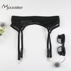 Missomo Plus Size Sexy Garter Belt Punk Goth Women Suspender Belt Hot Sheer Thigh High Exotic Lingerie Garters For Stockings