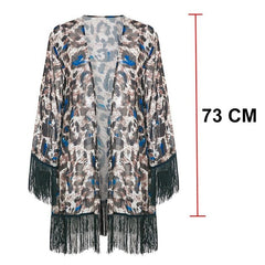 Misswim Leopard tassel beach dress Sexy Cover-ups women swimsuit female cover up Sarong tunic saida de beach wear 2019 Summer