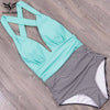 Image of NAKIAEOI 2019 Sexy New One Piece Swimsuit Plus Size Swimwear Women High Waisted Bathing Suits Beachwear Backless Swim Wear S~2XL