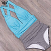 Image of NAKIAEOI 2019 Sexy New One Piece Swimsuit Plus Size Swimwear Women High Waisted Bathing Suits Beachwear Backless Swim Wear S~2XL