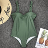 Image of NEW 2019 Underwire Bra Cup One Piece Swimsuit Women Push Up Swimwear Female Monokini Bather Bathing Suit Swim Wear Sexy Bodysuit